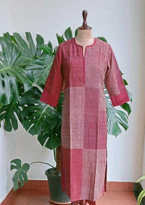 Maroon Blush Chanderi Kurta