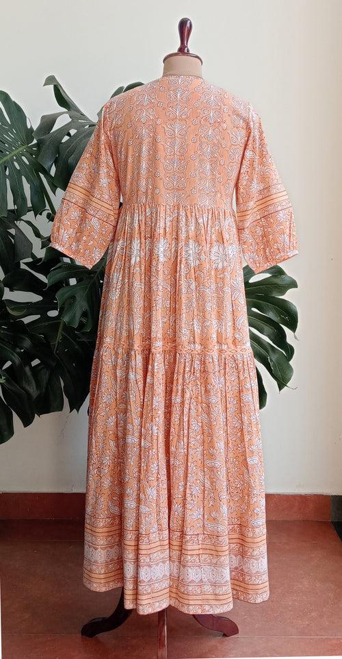 Pale Peach Tiered Dress