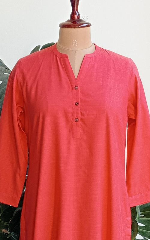 Dark Peach Straight Kurta