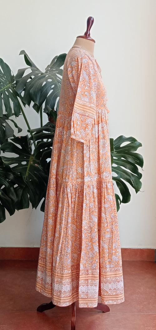 Pale Peach Tiered Dress