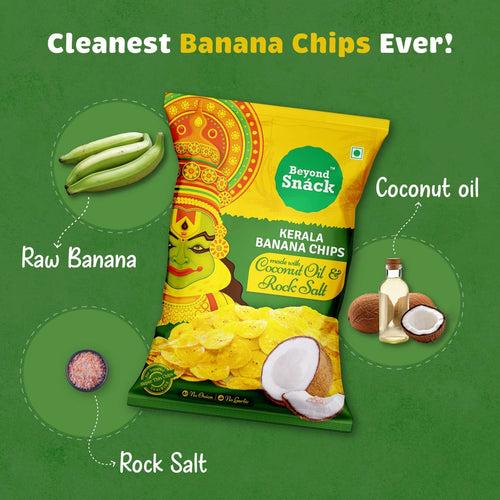 Banana Chips in Coconut Oil and Rock Salt 340gm (85gmsX4Packs)