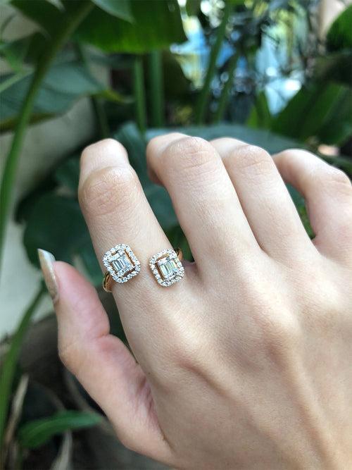 Duo Emerald Cut Ring