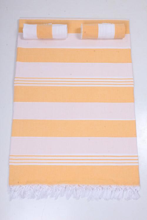 Orange and White Stripes Double Bedsheet