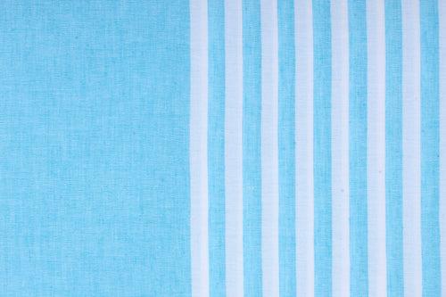 Sky Blue and White Stripes Double Bedsheet