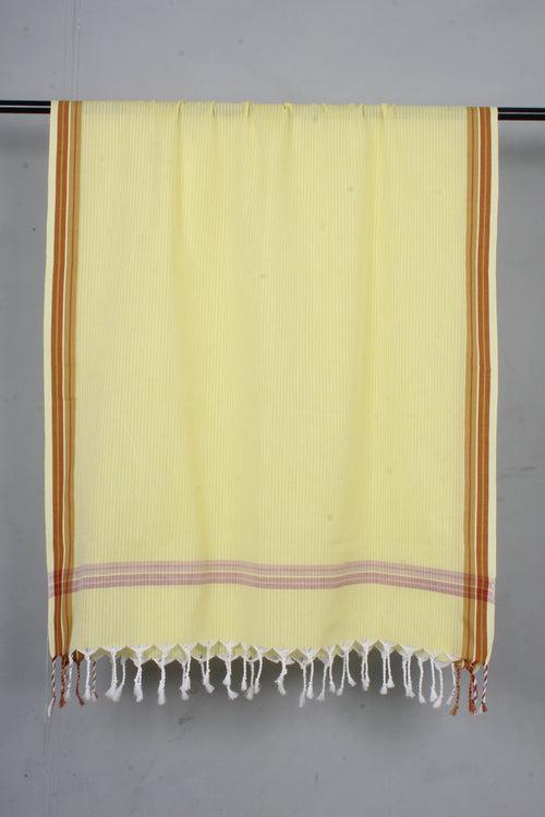 Corn Yellow Gamchha and Self Line Brown Border