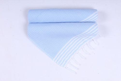 Sky Blue Napkin with White Stripes