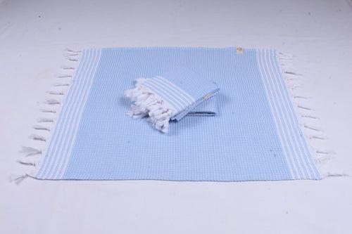 Sky Blue Napkin with White Stripes