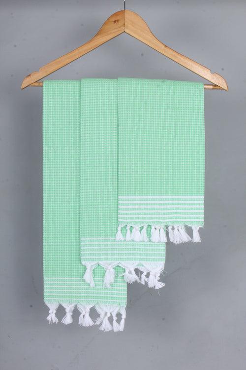 Sea Green Napkin with White Stripes