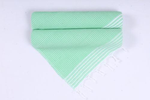 Sea Green Napkin with White Stripes