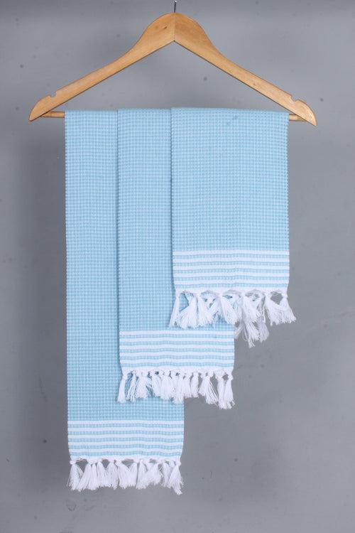 Sky Blue Napkin with White Stripes