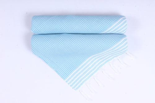 Sky Blue Napkin with White Stripes