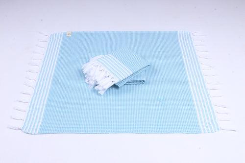 Sky Blue Napkin with White Stripes