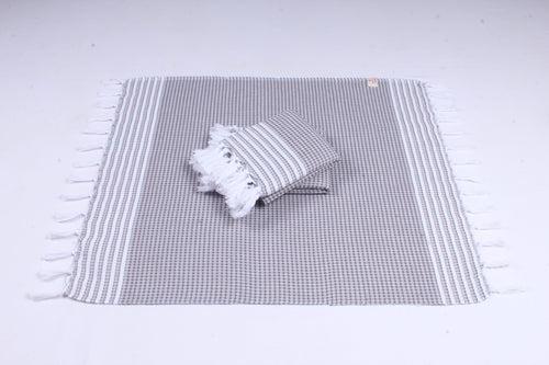 Brown Napkin with White Stripes