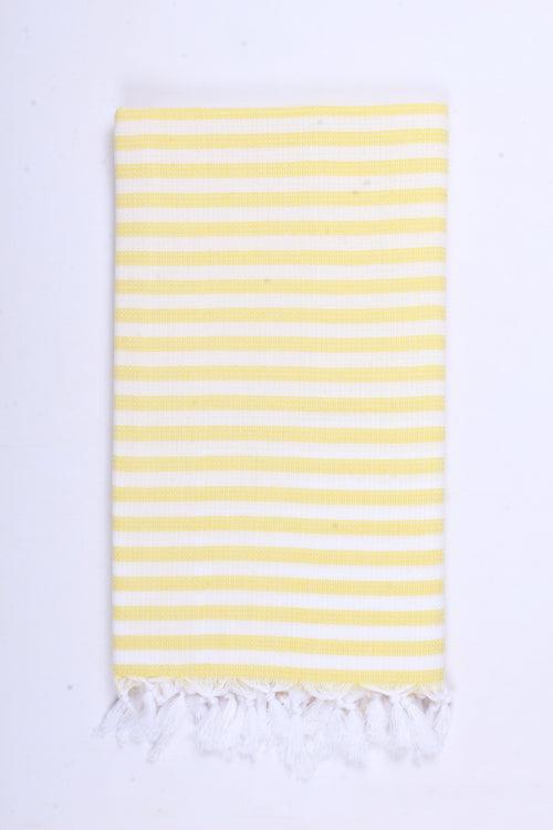 White Ultra Soft Bath Towel with Yellow Strpes
