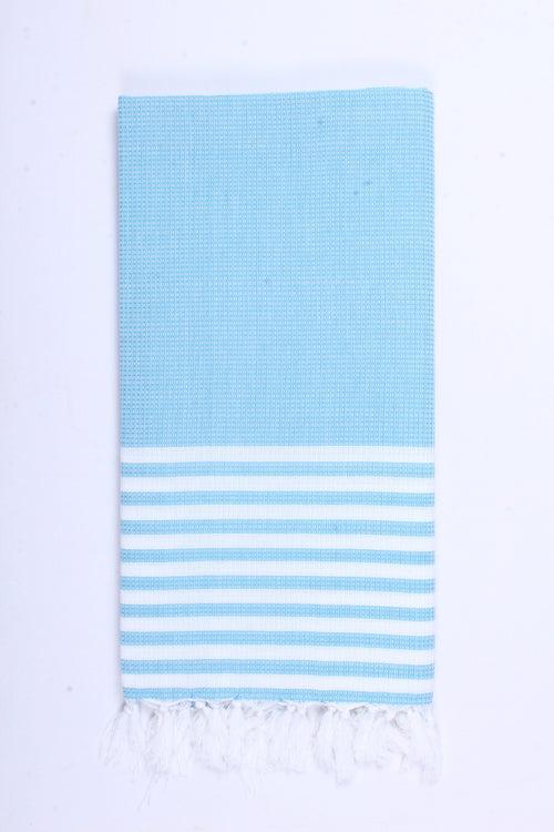 Sky Blue Ultra Soft Bath Towel with White Stripes