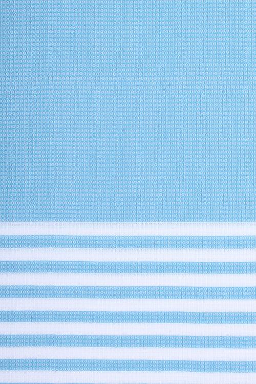 Sky Blue Ultra Soft Bath Towel with White Stripes