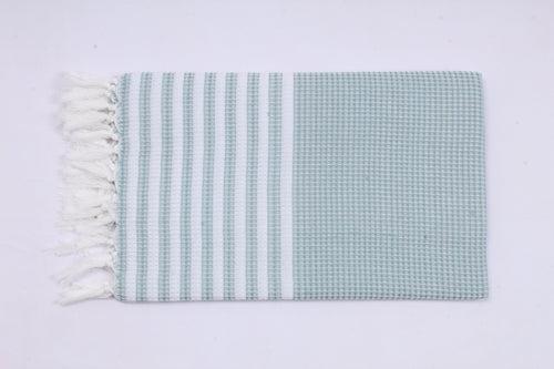 Sea Green Ultra Soft Bath Towel with White Stripes