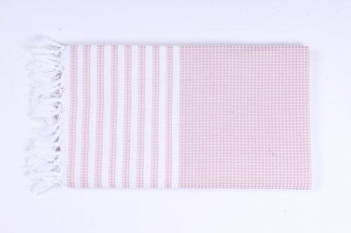 Baby Pink Ultra Soft Bath Towel with White Stripes