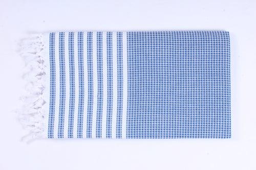 Blue Ultra Soft Bath Towel With White Stripes