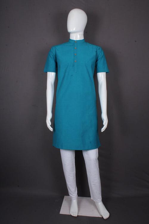 Blue Half Sleeves Long Kurta