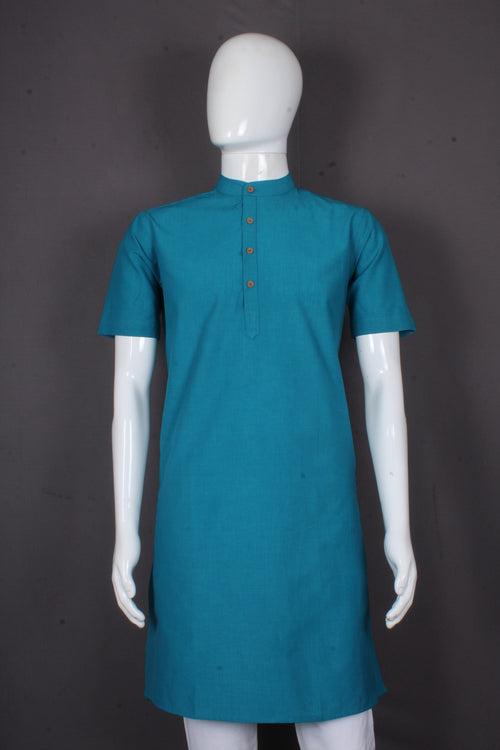 Blue Half Sleeves Long Kurta