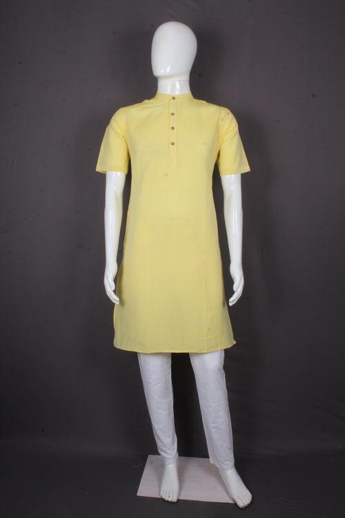 Corn Yellow Half Sleeves Long Kurta