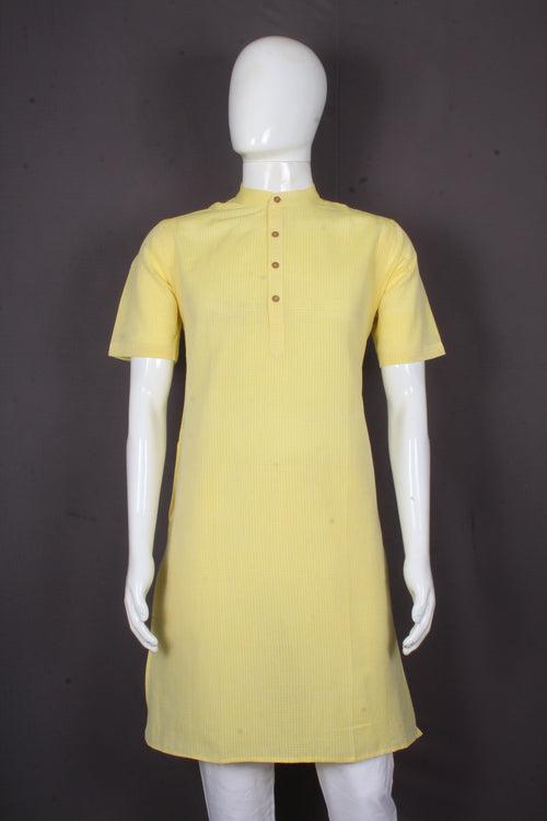 Corn Yellow Half Sleeves Long Kurta