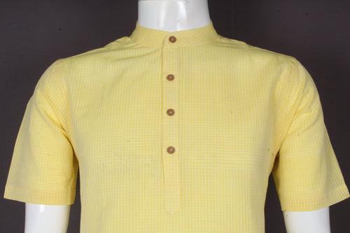 Corn Yellow Half Sleeves Long Kurta