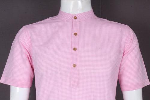 Light Pink Half Sleeves Long Kurta