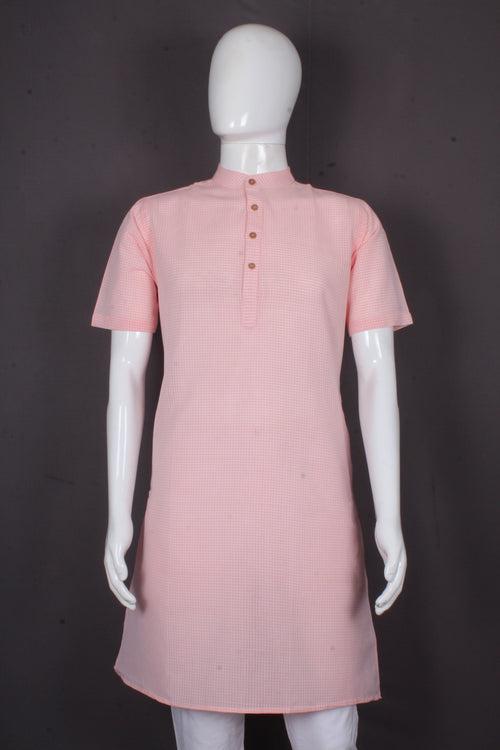 Lemonade Pink Half Sleeves Long Kurta