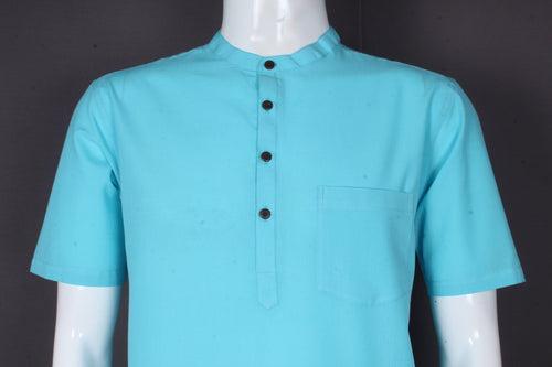 Sky Blue Half Sleeves Short Kurta