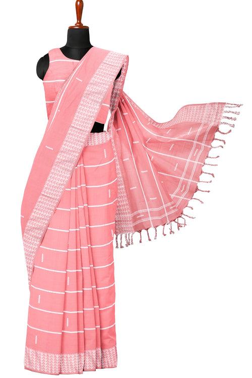 Punch Pink Dobby Saree with Butis