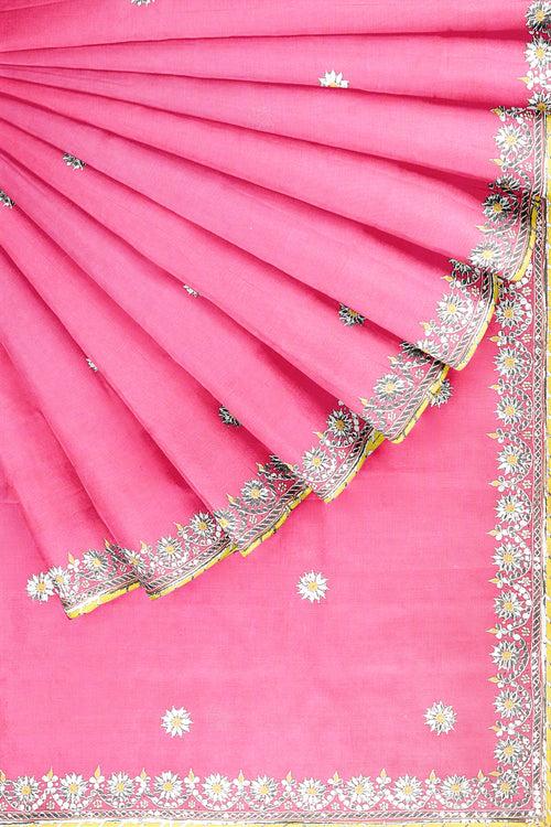 Hand Embroidered Zardozi Saree