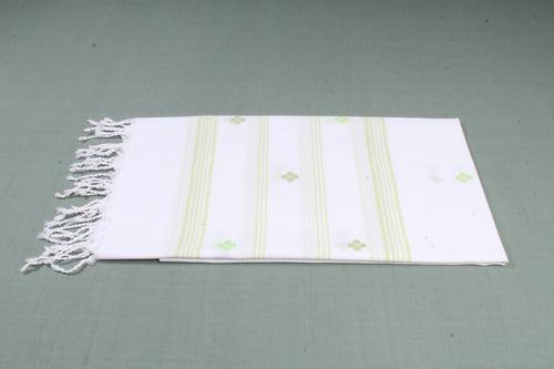 White Stole with Sea Green Stripes and Butis