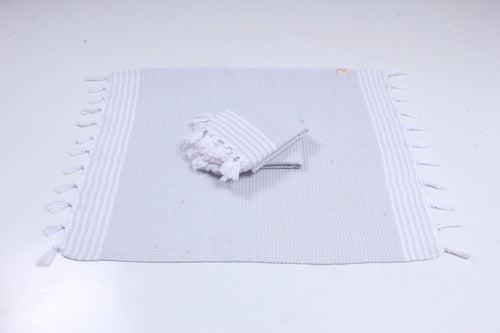 Pearl Gray Napkin with White Stripes