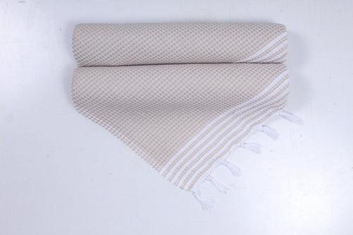 Cream Napkin with White Stripes