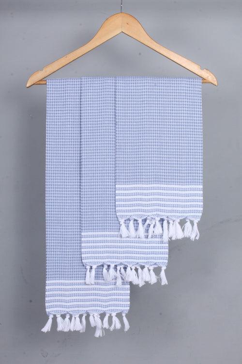 Sky Blue Napkin with White Stripes