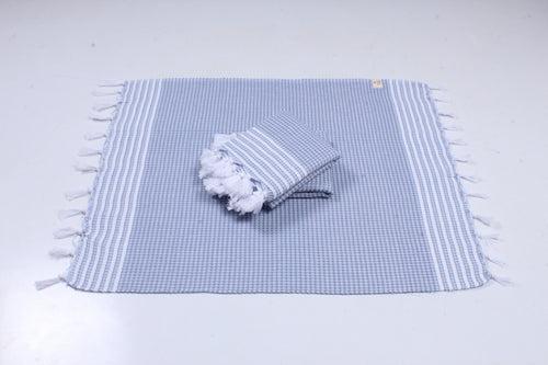 Sky Blue Napkin with White Stripes