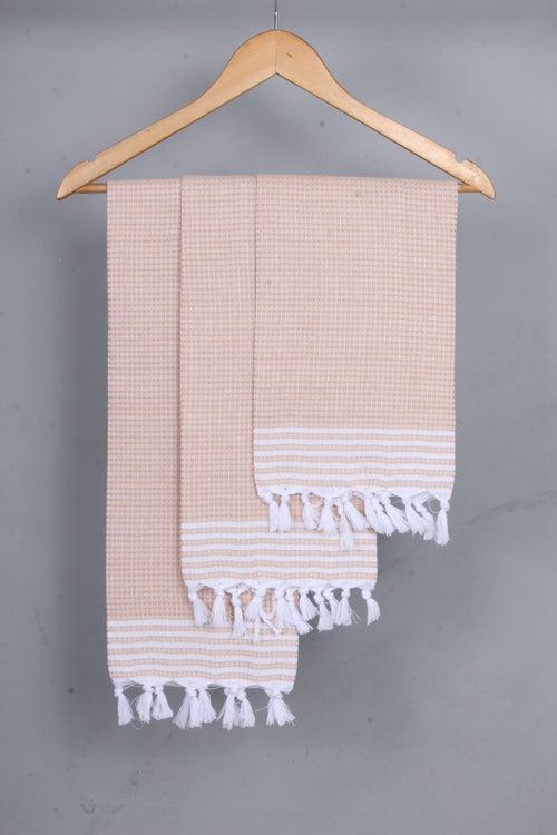 Light Peach Napkin with White Stripes