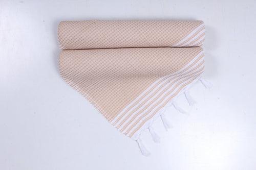 Light Peach Napkin with White Stripes