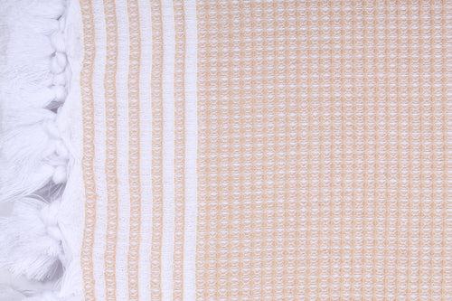 Light Peach Napkin with White Stripes