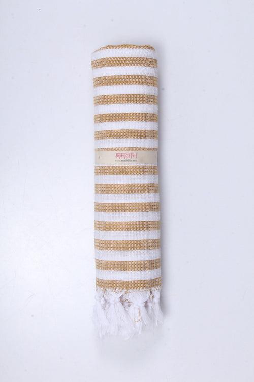 Honey and White Stripes Ultra Soft Towel