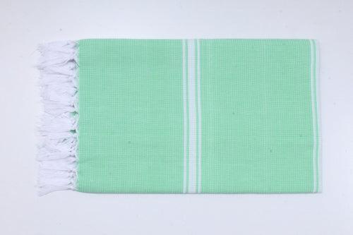 Green and White Stripes Ultra Soft Bath Towel