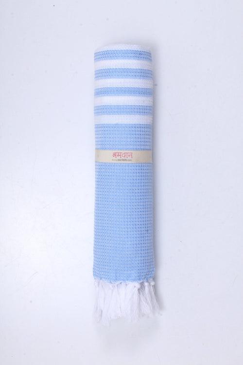 Sky Blue and White Ultra Soft Bath Towel