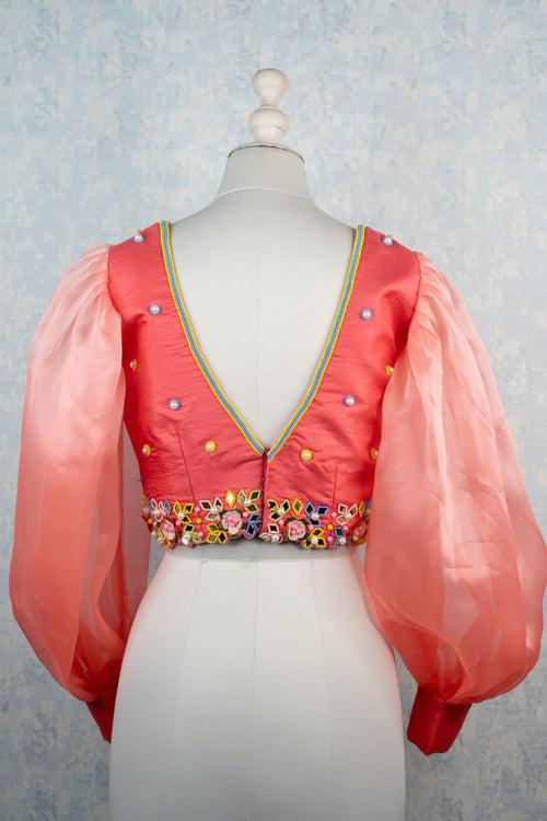 Baby pink handwork blouse