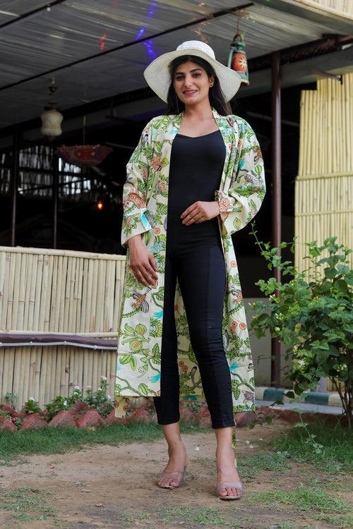 Premium Quality Hand Block Printed Cotton Kimono