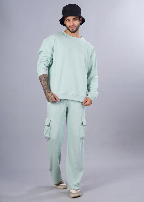 Men Premium Terry Co-ord Set - Mint Green