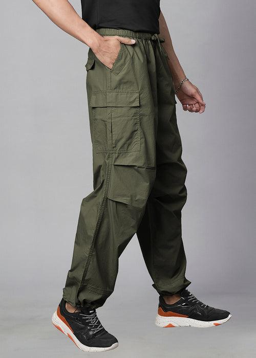 Parachute Pants For Men - Olive Green