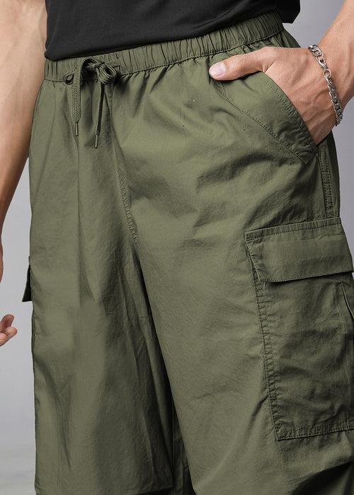 Parachute Pants For Men - Olive Green