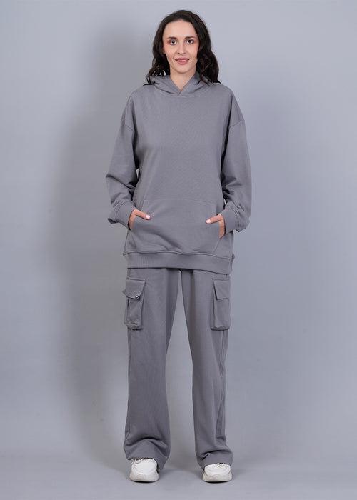 Solid Ash Grey Co ord Set For Women